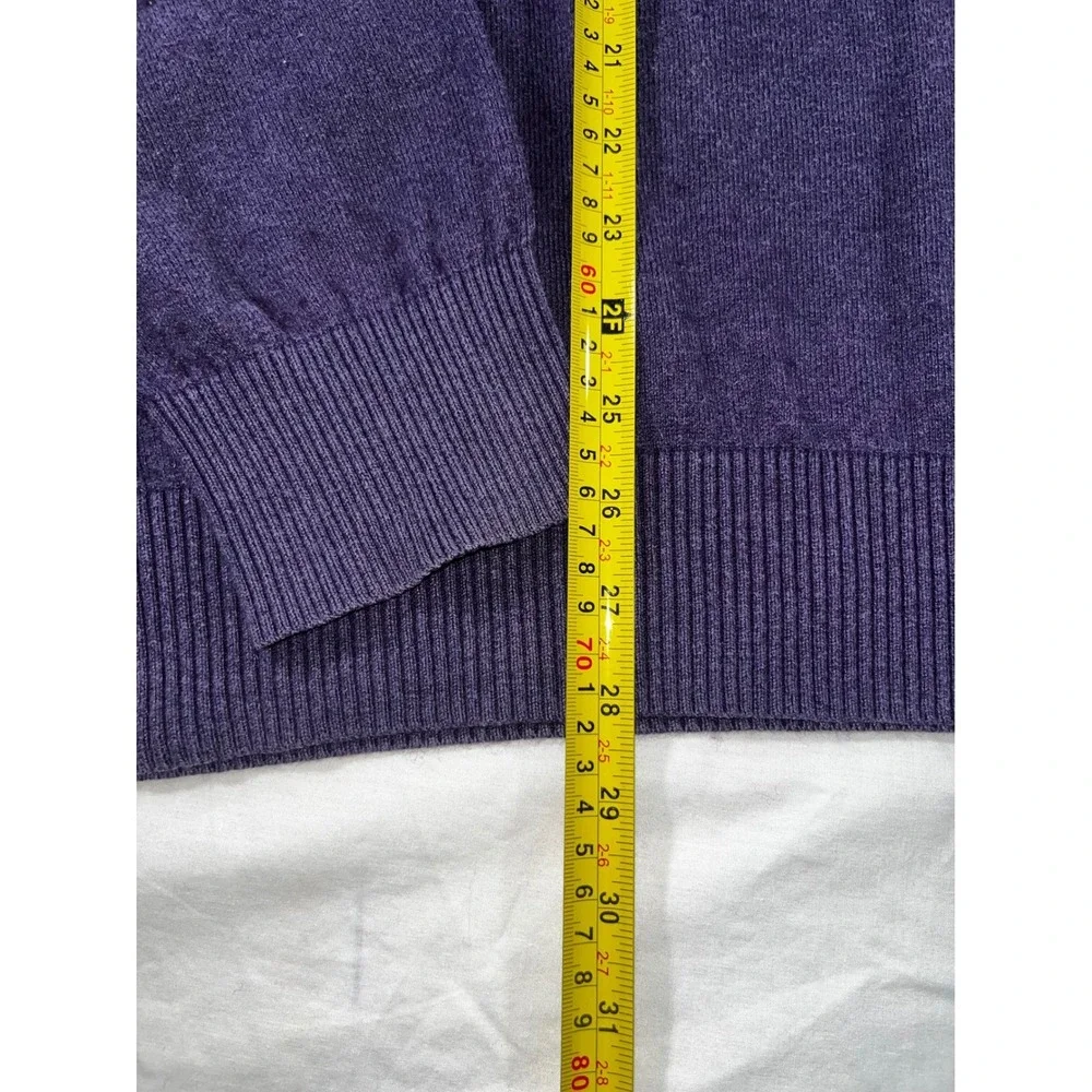 Banana Republic Mens XL Extra Large‎ Purple Cotton Cashmere V-Neck Sweater